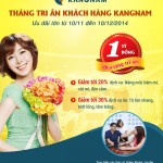 “Tháng tri ân khách hàng Kangnam”-Giảm 20% chi phí từ 10/11 đến 10/12/2014